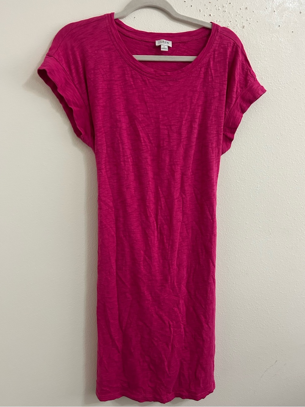 Jcrew pink 100% cotton dress with built in belt